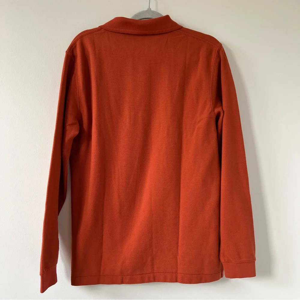 L.L. Bean Double L Long Sleeve Polo small red nwt cotton traditional fit - Picture 5 of 5